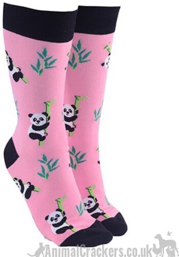 Chaussettes design Panda fantaisie, homme ou femme, taille unique, cadeau amoureux de la faune - Rose