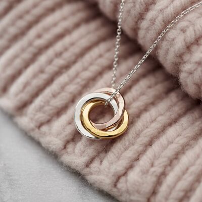 Mixed Gold Mini Russian Ring Necklace