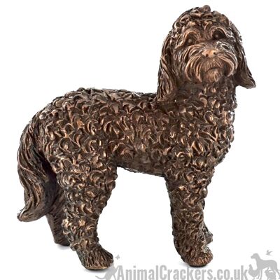 Estatuilla de adorno de Labradoodle de bronce fundido en frío coleccionable regalo de amante de Doodle Dog