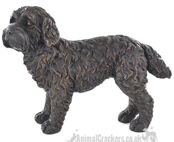 Grande sculpture de figurine d'ornement d'effet de bronze de Cockapoo, cadeau d'amant de chien de griffonnage 2