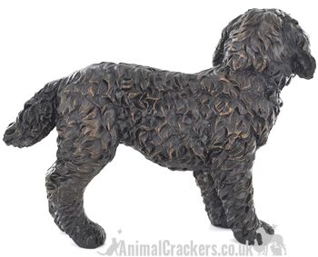 Grande sculpture de figurine d'ornement d'effet de bronze de Cockapoo, cadeau d'amant de chien de griffonnage 3