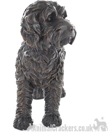 Grande sculpture de figurine d'ornement d'effet de bronze de Cockapoo, cadeau d'amant de chien de griffonnage 4
