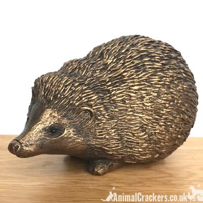 Bronze effect Hedgehog sculpture ornament figurine designed by Harriet Glen