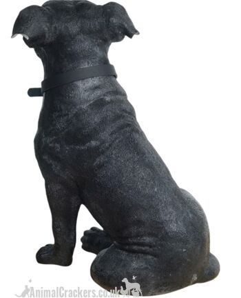 Ornement extra large de 26 cm noir et blanc Staffy Staffordshire Bull Terrier de la gamme Leonardo « Walkies ». 5