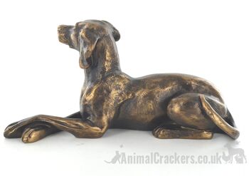 Ornement Braque de Weimar pose effet bronze 23cm, figurine dessinée par Harriet Glen 3