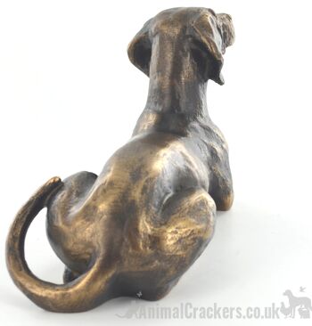 Ornement Braque de Weimar pose effet bronze 23cm, figurine dessinée par Harriet Glen 4