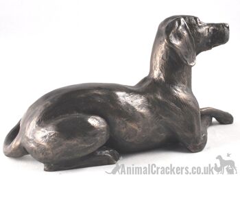 Exclusif à Animal Crackers - fabuleuse figurine décorative Weimaraner en bronze coulé à froid de 23 cm conçue par Harriet Glen 3