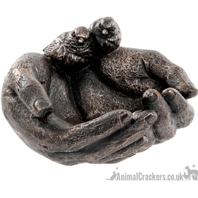 Schalenförmige Hände im Alter von Bronze-Effekt Vogeltränke oder Futterhäuschen, Geschenk für Vogelliebhaber