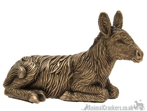 New long haired Donkey range from Leonardo, laying Donkey ornament in gold gift box