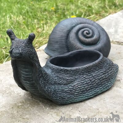 Bronze effect Snail KEY KEEPER /KEY SAFE/ KEY HIDE or trinket box, snail or garden pond lover gift