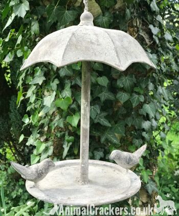 Conception de parapluie en métal galvanisé robuste suspendu mangeoire à oiseaux, cadeau d'amant d'oiseau de jardin 1