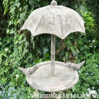 Conception de parapluie en métal galvanisé robuste suspendu mangeoire à oiseaux, cadeau d'amant d'oiseau de jardin 3