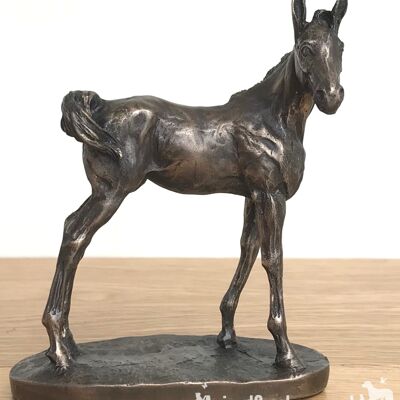 Adorable ornement de poulain en bronze coulé à froid par David Geenty, cadeau d'amant de cheval de qualité