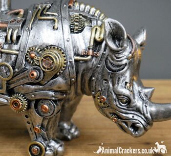 Grande figurine d'ornement de rhinocéros Steampunk, cadeau d'amant de nouveauté Rhino 2