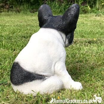 RÉDUCTION DE 20! Figurine d'ornement de chiot bouledogue français assis noir et blanc cadeau d'amant de Frenchie 5