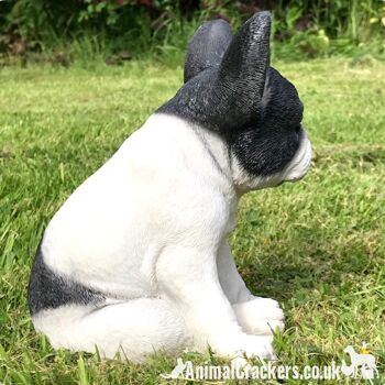 RÉDUCTION DE 20! Figurine d'ornement de chiot bouledogue français assis noir et blanc cadeau d'amant de Frenchie 6