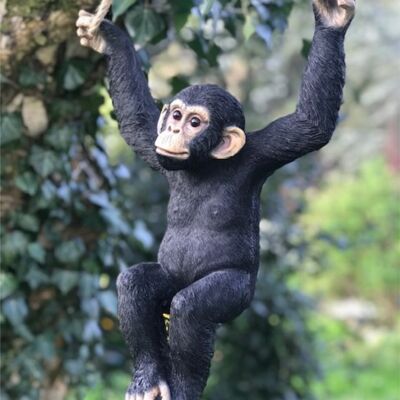 Cuerda de 44 cm, mono que sube, adorno de jardín, decoración, regalo para amantes de chimpancé