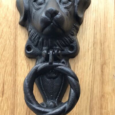 Cast iron Labrador style Dog Head shaped door knocker, great novelty Dog lover gift