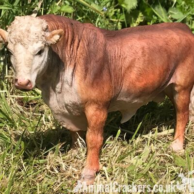 Grande sculpture de figurine de taureau de 29 cm ornement d'intérieur ou de jardin bovin vache amant agriculteur cadeau