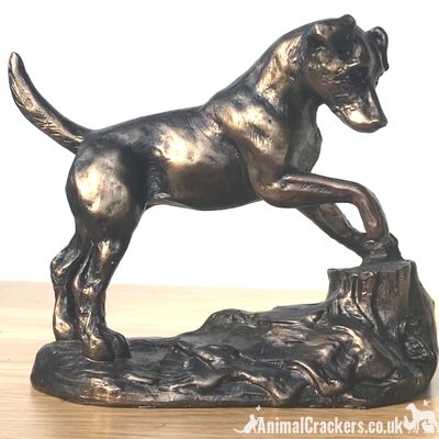 Estatuilla decorativa de Jack Russell Terrier con efecto bronce diseñada por Harriet Glen, Dog Lover Gift