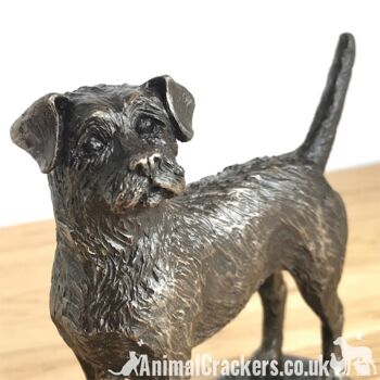 Figurine d'ornement Border Terrier en bronze de qualité par Harriet Glen, cadeau d'amant de chien 2