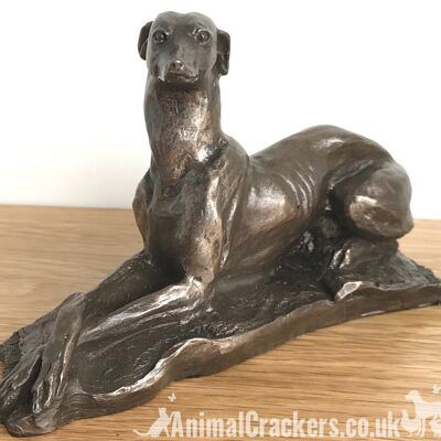Esclusiva per Animal Crackers - Scultura di levriero posa di Harriet Glen, in qualità Cold Cast Bronze