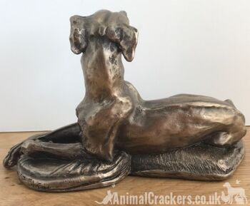 Harriet Glen Cold Cast Bronze Laying Whippet sculpture ornement figurine statue 4