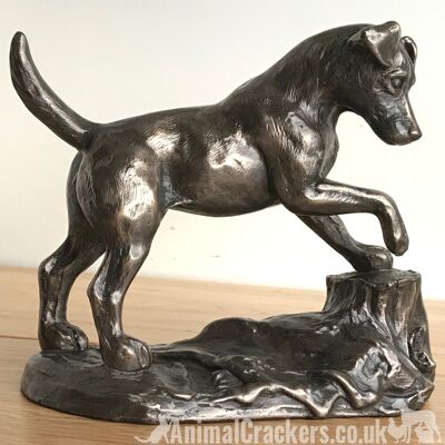 Exclusivo de Animal Crackers - Figura de adorno de Jack Russell Terrier de bronce fundido en frío de Harriet Glen Dog Lover Gift