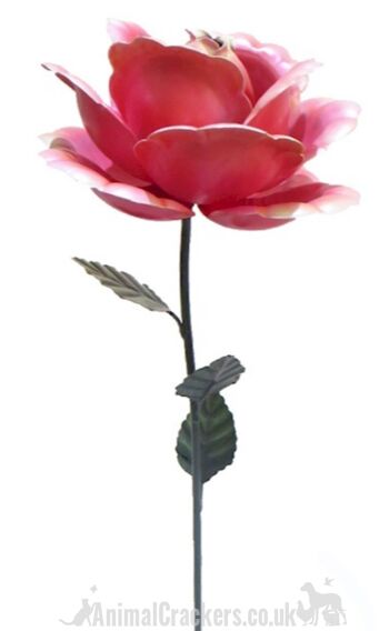 Ornement de jardin rose en métal de 63 cm, décoration florale ROSE, excellent cadeau pour la Saint-Valentin ou la fête des mères 1