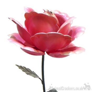 Ornement de jardin rose en métal de 63 cm, décoration florale ROSE, excellent cadeau pour la Saint-Valentin ou la fête des mères 2