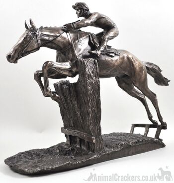 Grande figurine d'ornement de cheval de course en bronze "At Full Stretch" de 33 cm par David Geenty 1