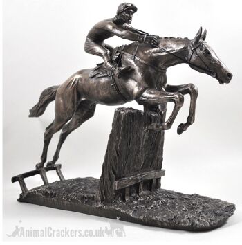 Grande figurine d'ornement de cheval de course en bronze "At Full Stretch" de 33 cm par David Geenty 2