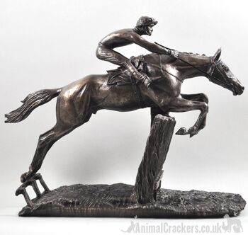 Grande figurine d'ornement de cheval de course en bronze "At Full Stretch" de 33 cm par David Geenty 3