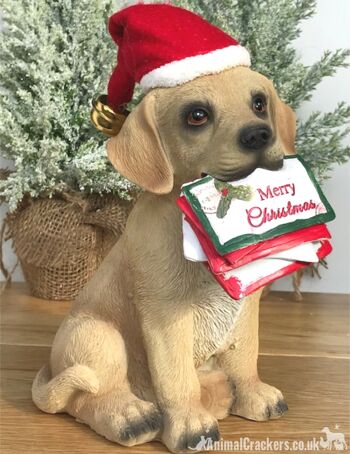 Noël Golden Labrador Dog Puppy ornement festif décoration sculpture figure 1