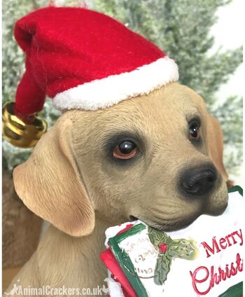 Noël Golden Labrador Dog Puppy ornement festif décoration sculpture figure 2