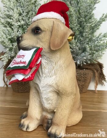 Noël Golden Labrador Dog Puppy ornement festif décoration sculpture figure 3