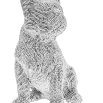 EXTRA GRANDE!! 28 cm sfarzoso bulldog francese seduto francese ornamento figurine decorazione scintillante