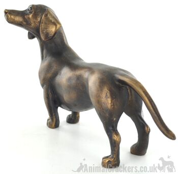 Figurine d'ornement de teckel effet bronze de 18 cm, cadeau d'amant de chien de saucisse 4
