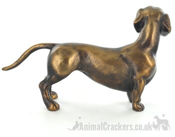 Figurine d'ornement de teckel effet bronze de 18 cm, cadeau d'amant de chien de saucisse 5