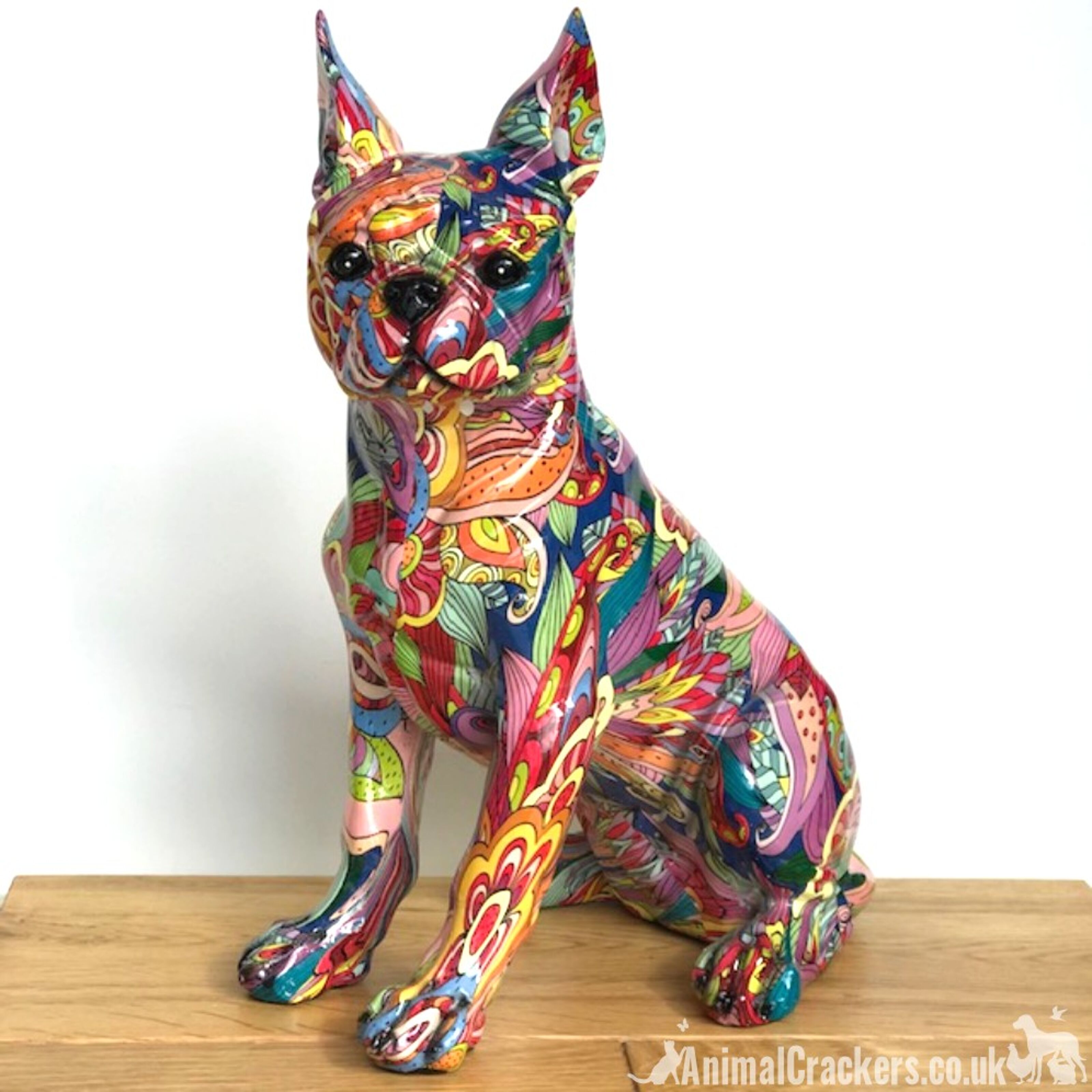 Kaufen Sie Große 32 cm große GROOVY ART bunte Boston Terrier französische  Bulldogge Stil Ornament Figur Hundeliebhaber Geschenk zu Großhandelspreisen