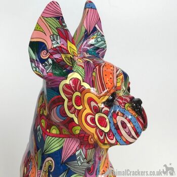 Grand 32cm GROOVY ART coloré Boston Terrier Bouledogue Français style ornement figurine Chien amant cadeau 4