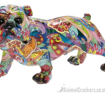 Groovy Art farbige stehende englische Bulldogge Ornamentfigur Hundeliebhabergeschenk
