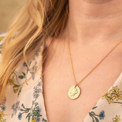 Yellow Gold Freedom Coin Necklace