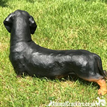Grande figurine réaliste d'ornement d'intérieur ou d'extérieur de chien de saucisse de teckel de 38 cm 5