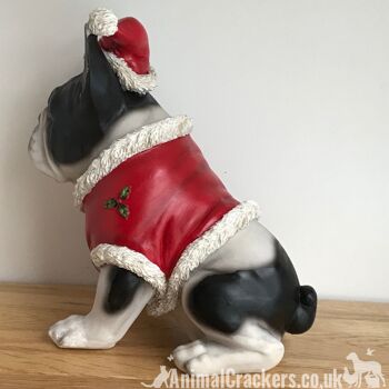 Grand noir et blanc bouledogue français Frenchie chien pull de Noël ornement décoration cadeau 5