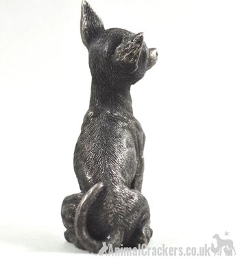 Figurine d'ornement Chihuahua assis en bronze coulé à froid 4