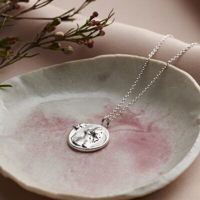 Silver Mother Nature Disc Necklace