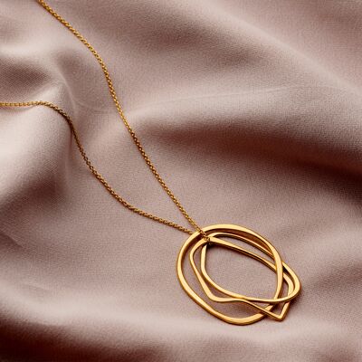 Yellow Gold Organic Russian Ring Necklace