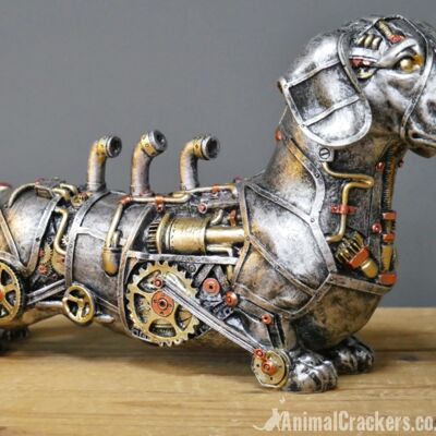 Steampunk Dachshund, ornamento di novità, grande regalo per gli amanti del cane da salsiccia