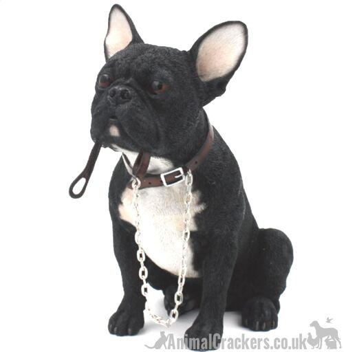 Leonardo Walkies range 18cm Black French Bulldog ornament figurine, Frenchie lover, gift boxed